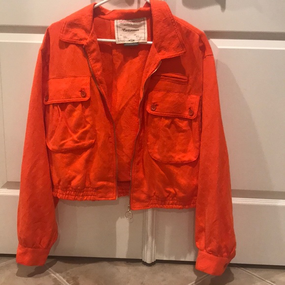 Anthropologie Orange zip up jacket - Picture 2 of 6
